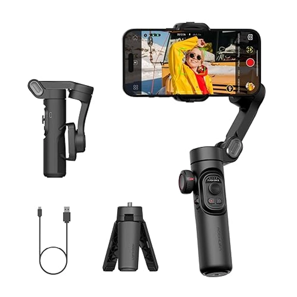 Face Tracking Focus Wheel Foldable iPhone Gimbal for iPhone/Android Phone Gimbal Vlog Recording Smart XE Kit