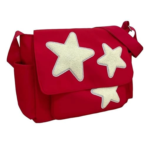 Cute Messenger Bag, Aesthetic Crossbody Bag, Y2K Star Grunge Bag Emo Shoulder Tote Purse for Women