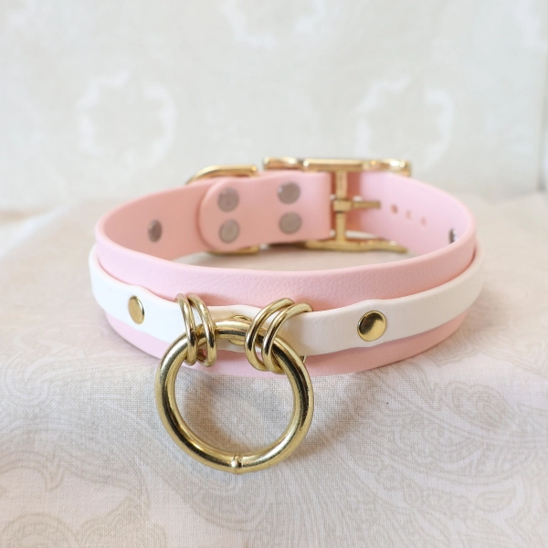 Pale Pink and White D&O Ring Layered Collar