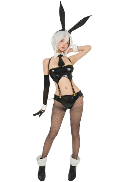 Azur Lane Washington Bunny Girl Cosplay Costume Sexy Top and Bottoms with Bunny Ears Stocking Set