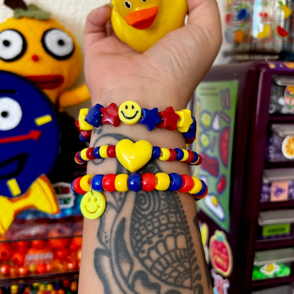 Clown kandi beaded bracelet set clowncore jewelry accessories