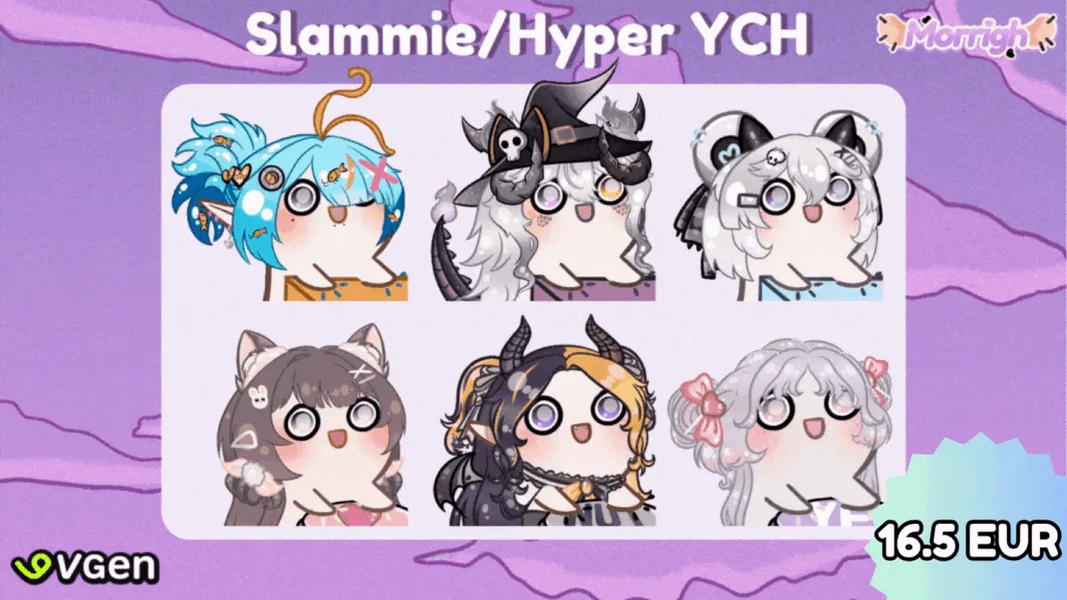 Hyper [ Button Smash / Slammies ] YCH Animated Emote by morrigh (@morrigh)