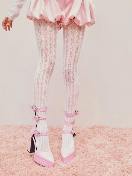 Striped Fishnet Tights