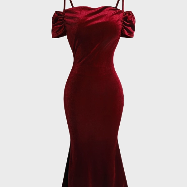 [Sexy Sheath Dress] Sexy Stylish Sheath Dress | Strapless Off-Shoulder Mermaid Gown Party Dress Valentine's Day Halter Dress