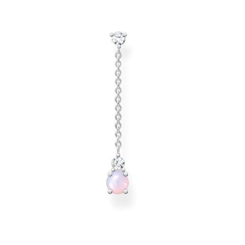 Thomas Sabo Damen Ohrring opalfarbener Stein Rosa schimmernd 925 Sterlingsilber H2180-166-7