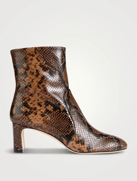 STUART WEITZMAN-Babette Snakeskin-Embossed Leather Ankle Boots