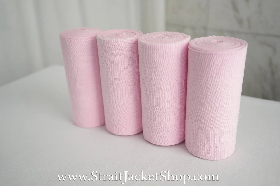 PINK XXXLong Mummification Bandages - Set of 4 Extra Long Bandages / Mummified / Bondage Restraining Wrap Mummy ABDL / Reusable
