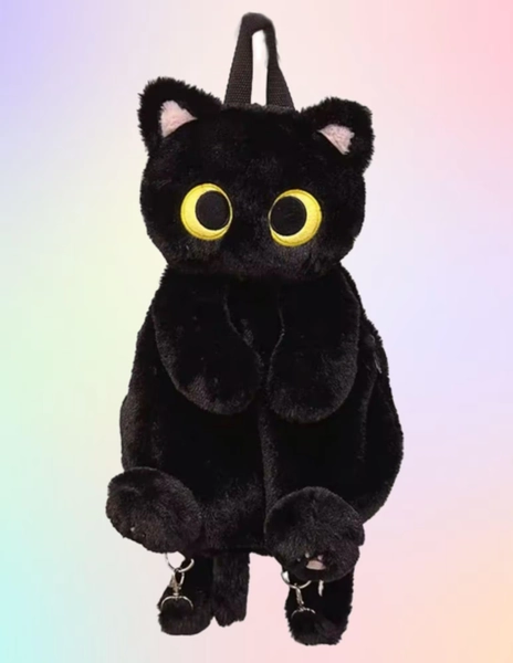 Black Cat Plush Backpack ⋆౨ৎ˚⟡˖ ࣪