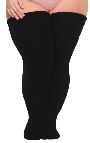 Neoviancia Plus Size Thigh High Socks for Thick Thighs Women- Thigh Highs Widened Extra Long Thick Knit Socks
