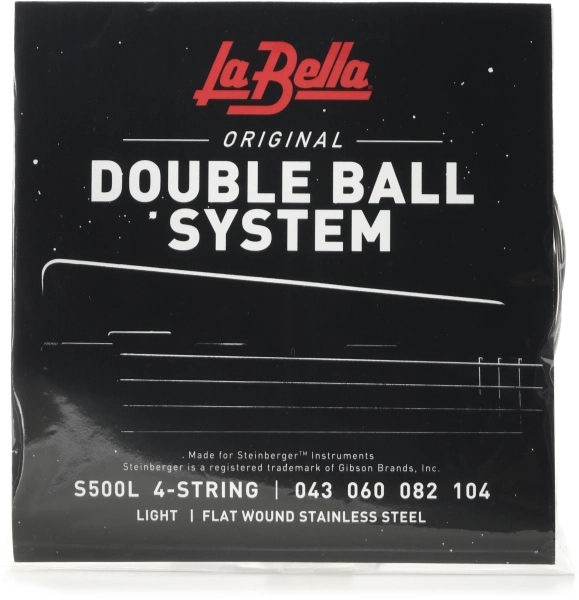 La Bella S500L Double Ball Flatwound Bass Guitar Strings - .043-.104 Light