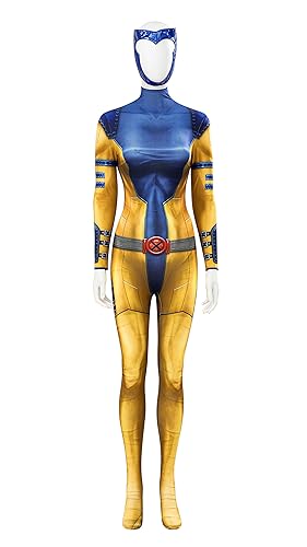 Jean Grey Summers Costume, Phoenix Cosplay Jumpsuit Superhero Comic Outfit for Halloween - Medium - Full Set