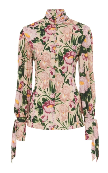 Floral Wool-Jersey Top
