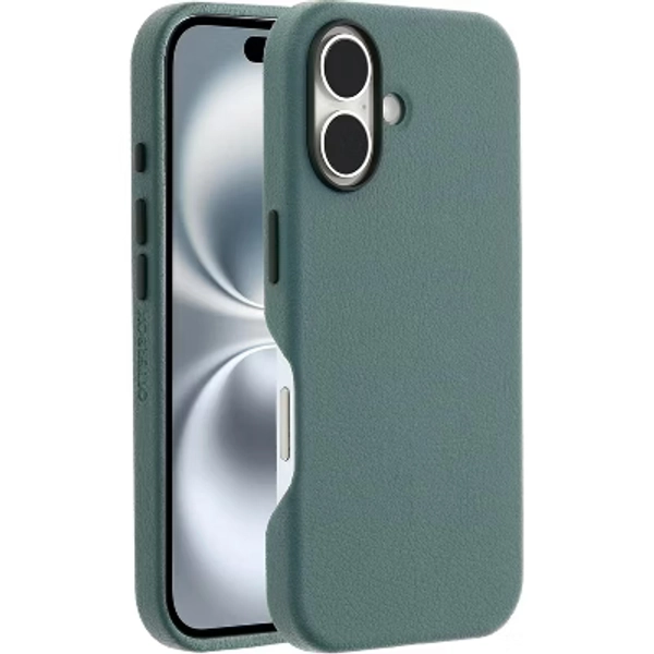 Refurbished: OtterBox SYMMETRY SERIES Cactus Leather Case w/MagSafe for Apple iPhone 16 Plus - Sagebrush (Green)(77-96275) - Manufacturer Refurbished