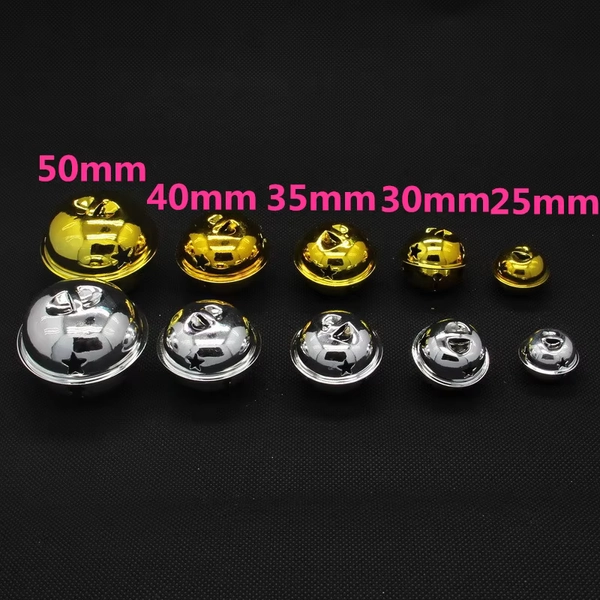 Campanas de Navidad artesanales de 25/30/40mm, cascabeles de Color dorado y plateado, 10 Uds., adornos navideños, cascabeles manuales - AliExpress 15