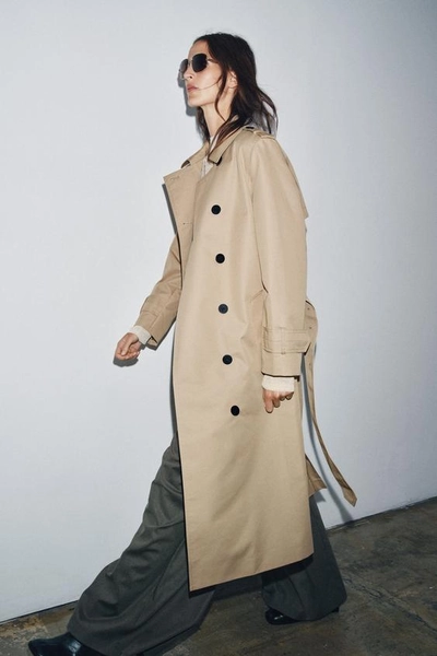 WATER REPELLENT DOUBLE-BREASTED TRENCH COAT ZW COLLECTION