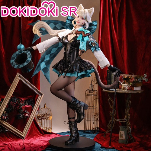 DokiDoki-SR Game Genshin Impact Cosplay Lynette Costume / Shoes Fontaine | Costume With Hat-S-PRESALE