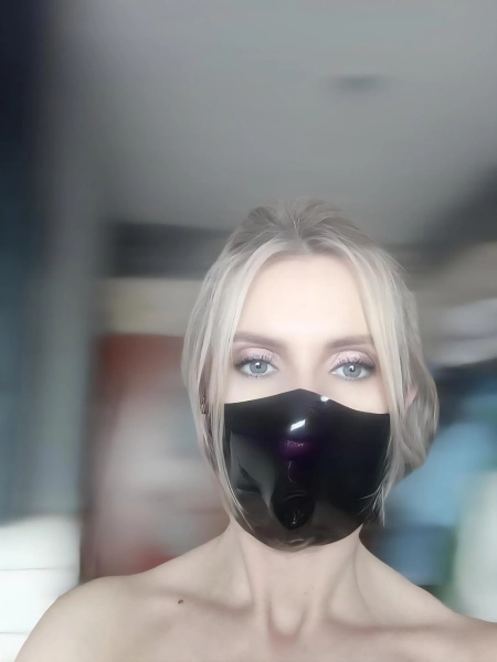 Latex mask black | Fetish, cosplay, rave, unisex | Handmade shiny fashion mask