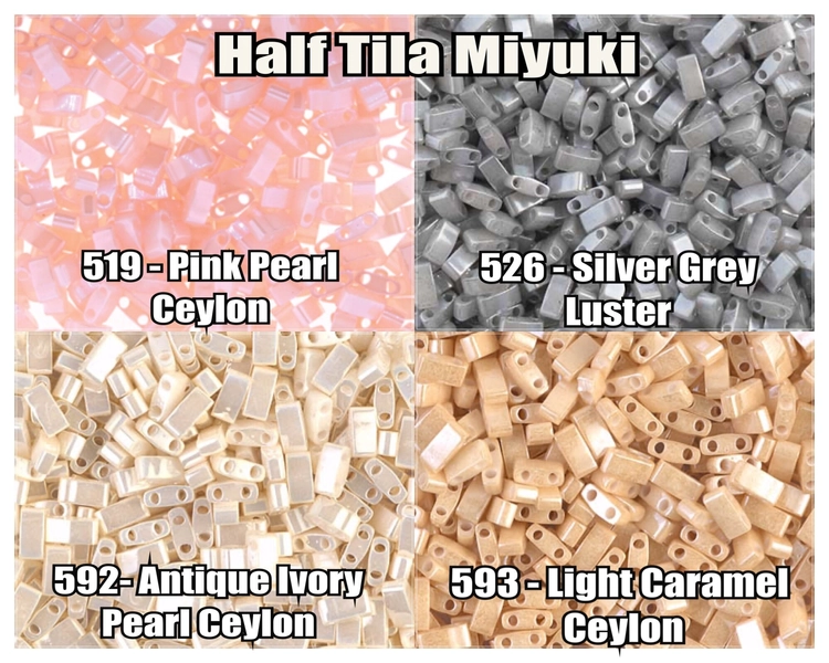 Miyuki Half Tila, 5g, HTL519, Pink Pearl Ceylon