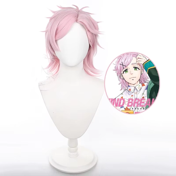 Anime peruca de cabelo rosa curto, Cosplay de peruca, cabelo curto, Furin's Vagisravana Unit, peruca para festa de Halloween, VENTO QUETOR - AliExpress 