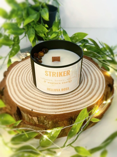 Striker Scented Soy Candle/Wax Melt | Fandom Merch, Helluva Boss Inspired, Hellaverse Candle, Crystal Candle