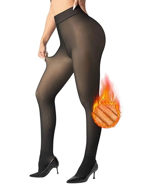 ATHVOTAR Fleece Lined Winter Warm Leggings for Women Thick Thermal Velvet Tights