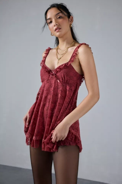 UO Primrose Lace Babydoll Romper