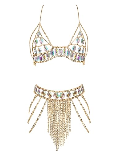 Connie Cloris Women's Sexy Suit Body Chain - E-Gold Colour