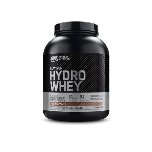 Optimal Nutrition Platinum Hydro Whey, hydrolyserat vassleproteinisolatpulver med essentiella aminosyror, glutamin och BCAA, Mjölkchoklad-smak, 40 portioner, 1,6 kg