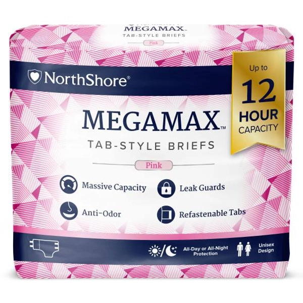 NorthShore MEGAMAX Windel ,pink , large, 10er Packung