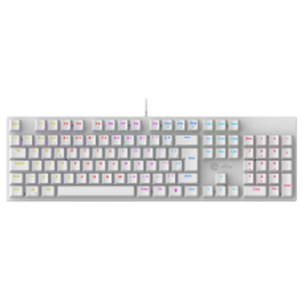 Teclado Mecânico Gamer Ninja Leap, Switch Blue, Rainbow, ABNT2, White