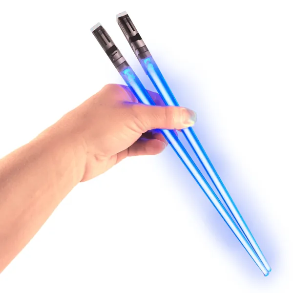 Lightsaber Chopsticks Light Up - LED Glowing Light Saber Star Wars Chop Sticks - Reusable Sushi Lightup Sabers Chopstick Set Of 1 Blue Pair - 1 Pair Blue