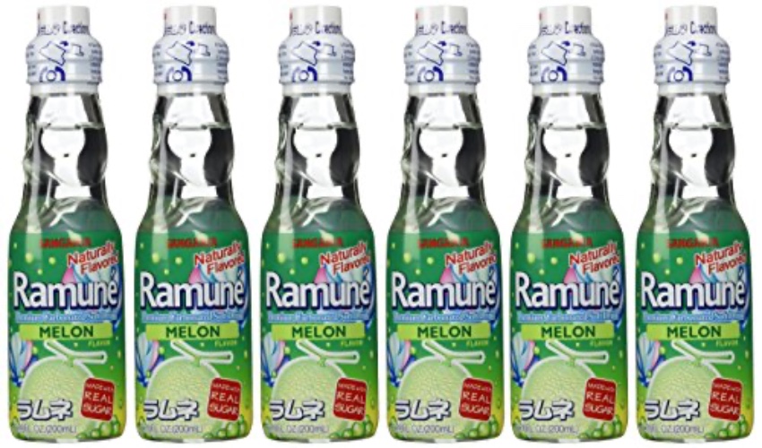 Sangaria Ramune Marble Soft Drink Melon Flavor 6 Pack