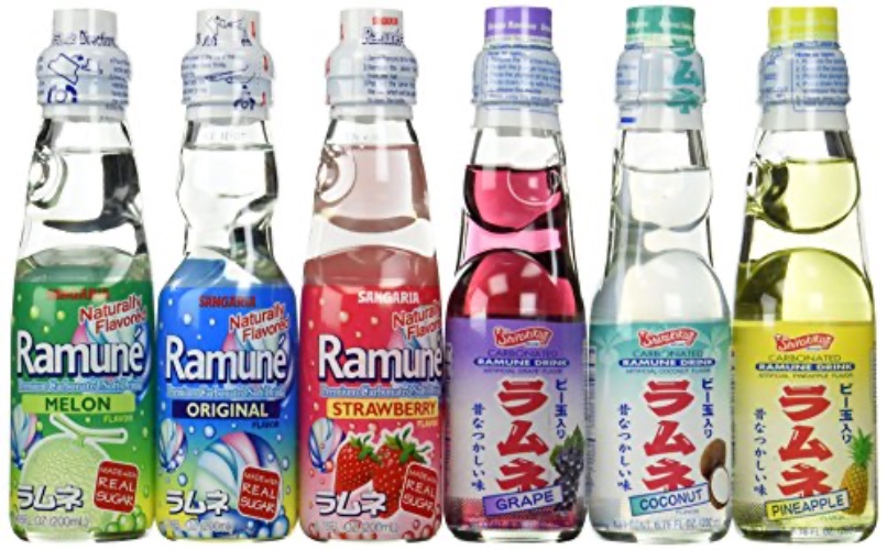 Ramune Japanese Soft Drink Mix Variety 6 Flavors 6 Bottles