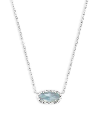 Elisa Silver Pendant Necklace in Light Blue Illusion