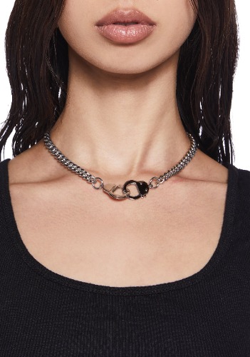 Chained Together Handcuff Necklace | SILVER / ONE SIZE