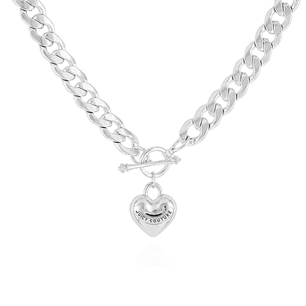 Juicy Couture Silvertone Heart Charm Necklace for Woman