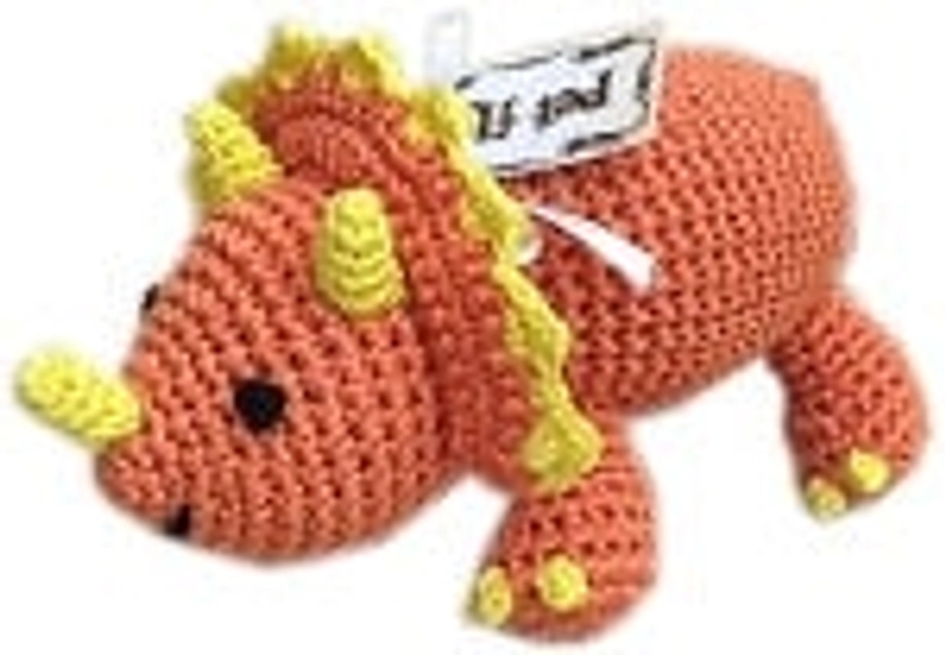 Knit Knacks Organic Cotton Pet, Dog & Cat Toy, Bop The Triceratops