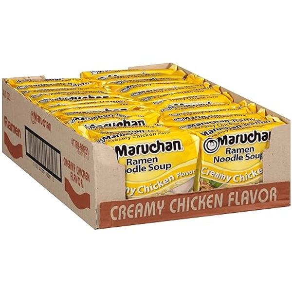 Maruchan Ramen Creamy Chicken, Instant Ramen Noodles, Ready to Eat Meals, 3 Oz, 24 Count