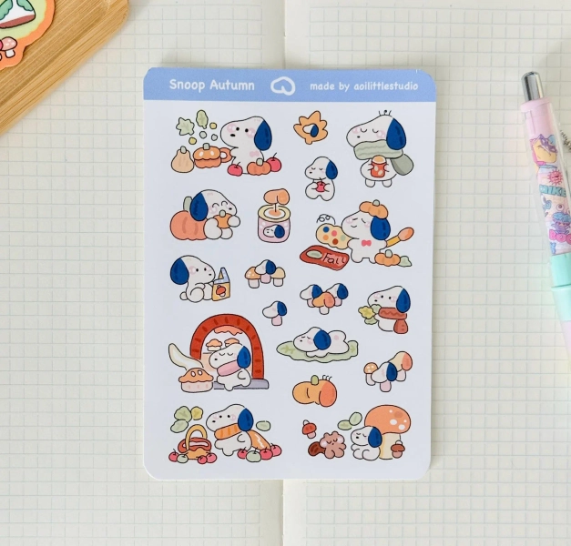 autumn snoopy stickers