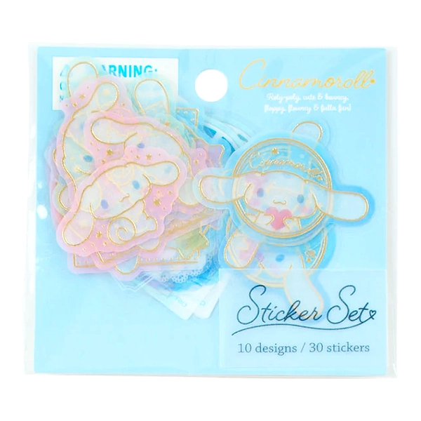 Sanrio Cinnamoroll Calligraphy Golden Outlines Clear Seal Sticker Flakes Pack at ARTBOX