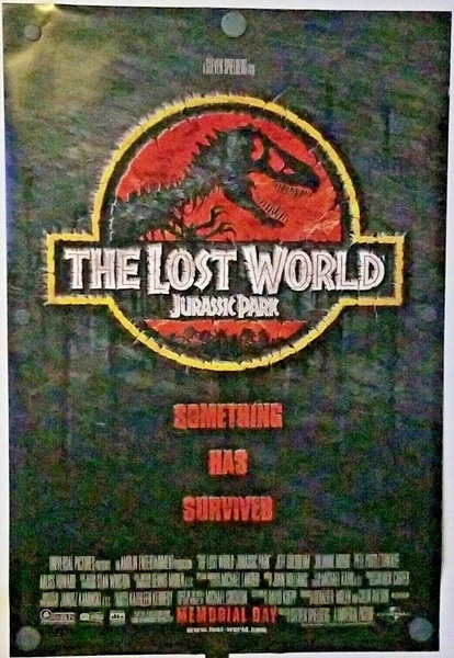 Jurassic Park The Lost World (1997) Two Sided 27"x40" Orig Theater Movie Poster