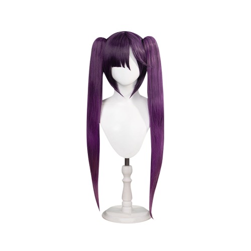 【Ready For Ship】DokiDoki  Game Genshin Impact Mona Cosplay Wig Long Purple Wig/ Hair Accessories/ Earring | Old Ver. Wig Only(85cm)-Ready For Ship