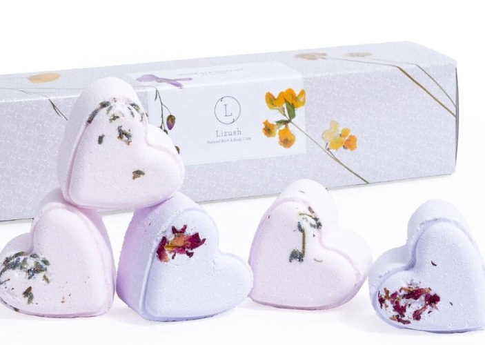 Heart Shaped Shower Steamers Gift Box, Set of 5 Shower Steamers Package - No