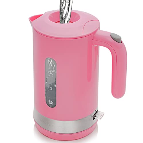 OVENTE Electric Kettle Hot Water Heater 1.8 Liter - BPA Free Fast Boiling Cordless Water Warmer - Auto Shut Off Instant Water Boiler for Coffee & Tea Pot - Pink KP413P - Pink ProntoFill