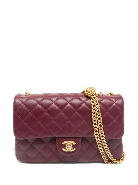 CHANEL Pre-Owned 2024 medium Camellia Crush leather Flap shoulder bag | One Size