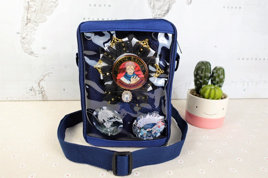 Classic Size Small ita Bag Crossbody, 8 Colors,Small Anime Ita Bag, Mini ita Shoulder Bag, Small Window Bag, Pin Display Bag.