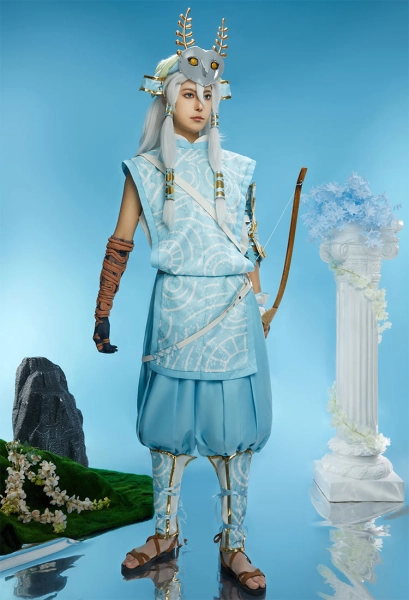 The Legend of Zelda Link Cosplay Costume Vest Pants Set with Belt Headpiece