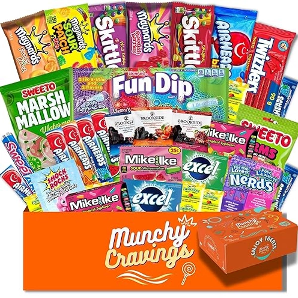MunchyCravings Premium Candy Variety Box (40 count), For Adults, Teens and Kids, Great for Movie Nights, Halloween Candy, Candy Gifts and Christmas Presents