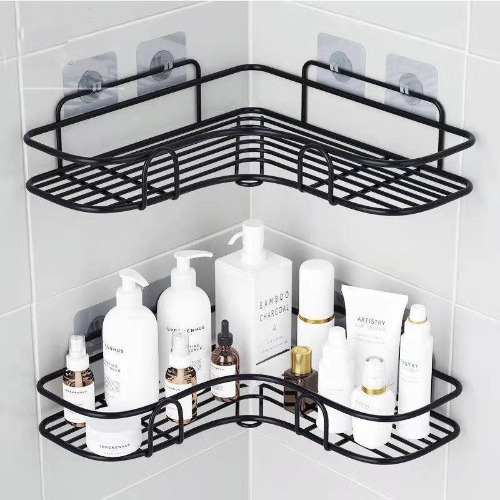 Bathroom Corner Shower Shelves - Black (2pc)