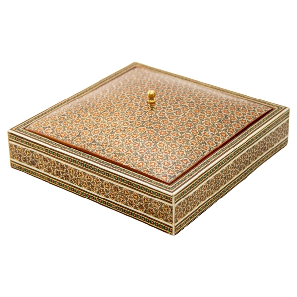 1950s Anglo Indian Micro Sadeli Mosaic Inlaid Jewelry Box
